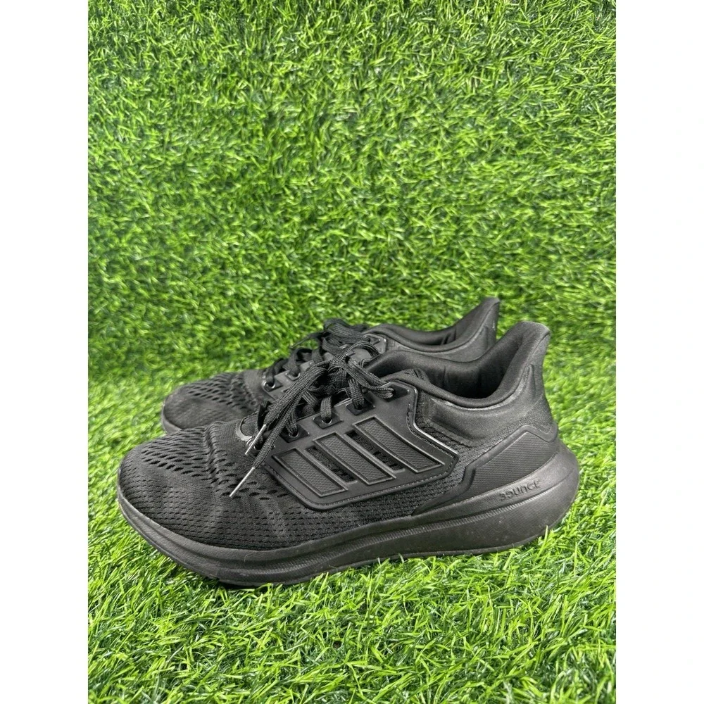 Adidas EQ21 Run Mens Size 9.5 Triple Black Athletic Trail Running Shoes Sneakers
